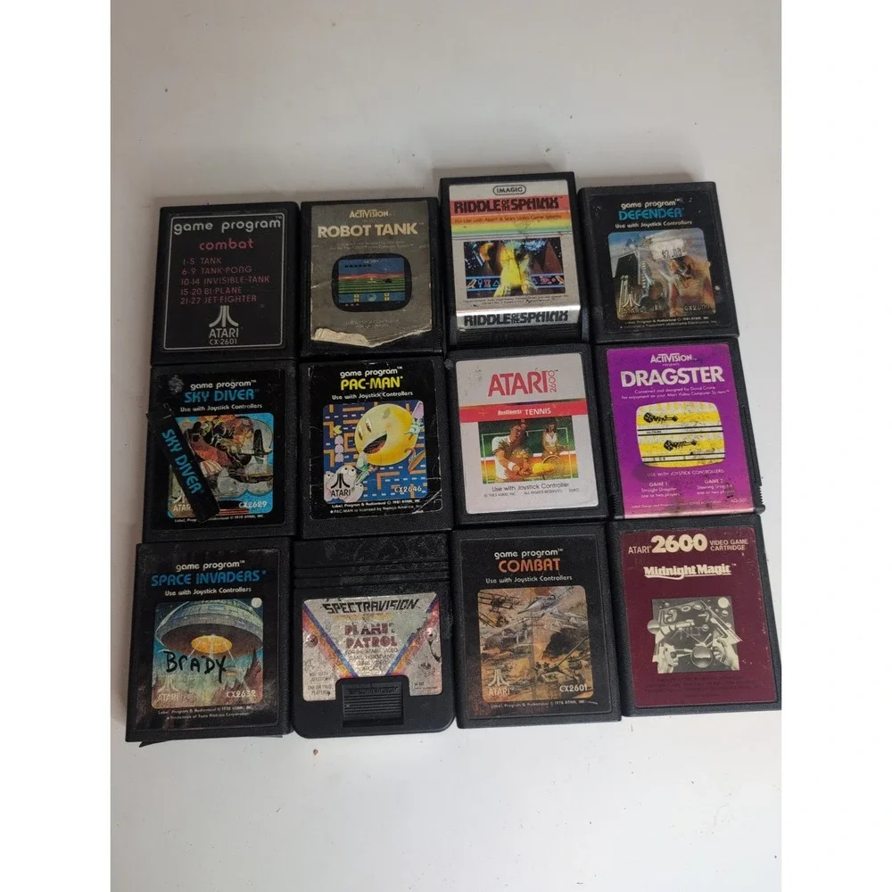 Mixed Lot Of 12 Atari 2600 Games Combat Riddle Of The Sphinx Midnight Magic More
